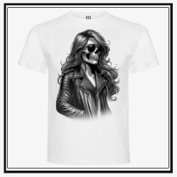 Camiseta Biker Woman Skull