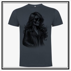 Camiseta Biker Woman Skull