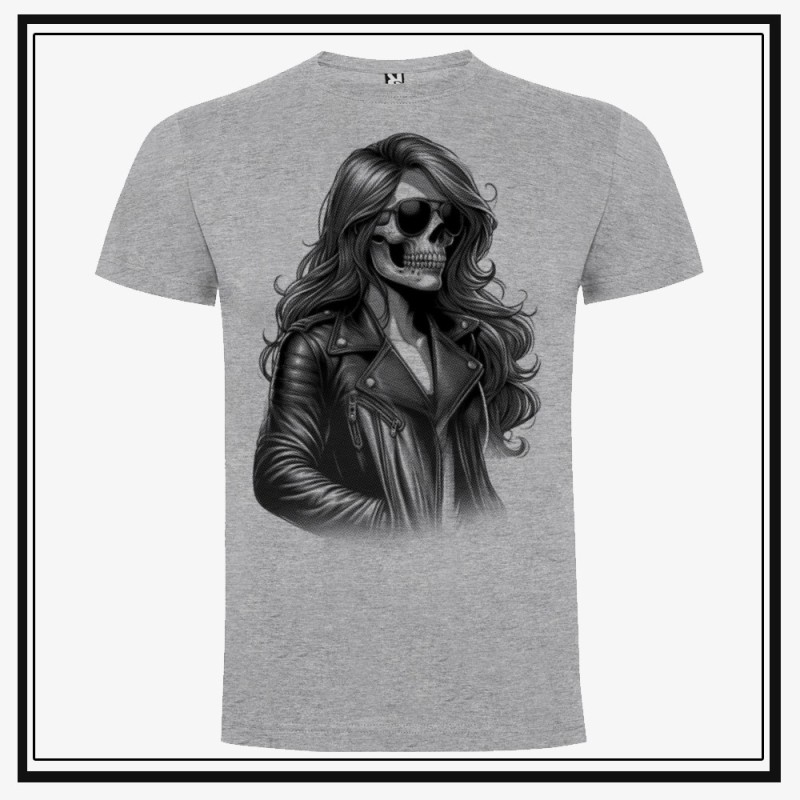 Camiseta Biker Woman Skull Camiseta Biker Woman Skull