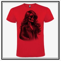 Camiseta Biker Woman Skull