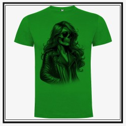 Camiseta Biker Woman Skull