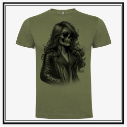 Camiseta Biker Woman Skull