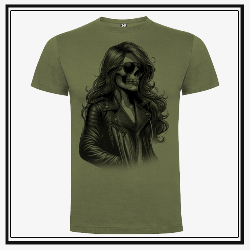 Camiseta Biker Woman Skull Camiseta Biker Woman Skull